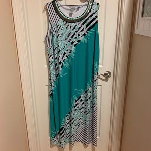 Catherine’s 3X Light Green Tropical Maxi Dress